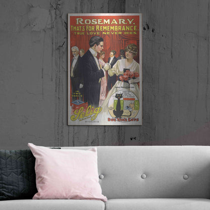 Luxe Metal Art 'Rosemary, That’S For Remembrance (1914)' by Epic Portfolio, Metal Wall Art,24x36