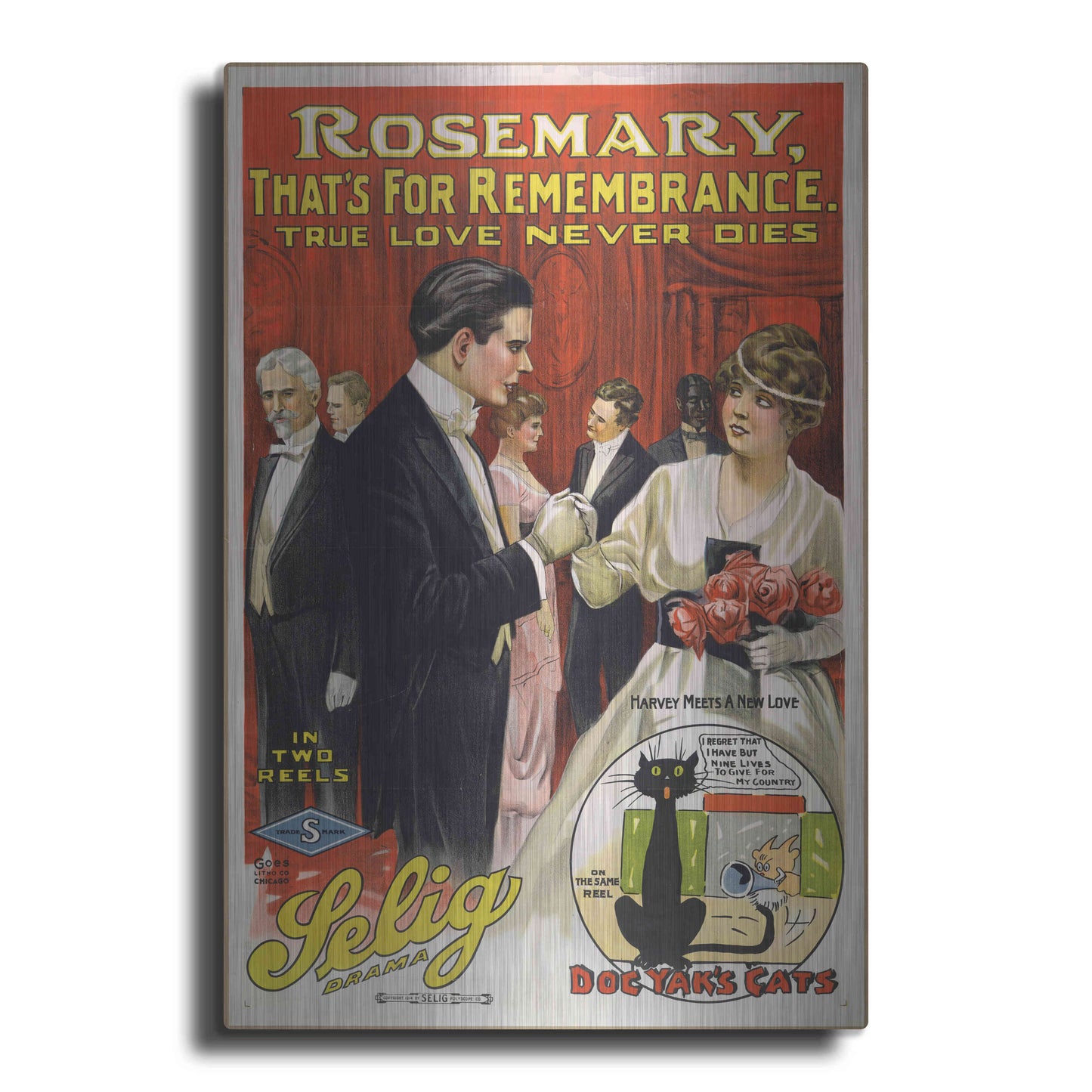 Luxe Metal Art 'Rosemary, That’S For Remembrance (1914)' by Epic Portfolio, Metal Wall Art