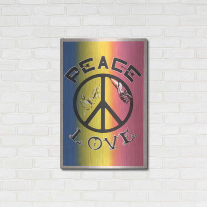 Luxe Metal Art 'Peace, Love' by Epic Portfolio, Metal Wall Art,24x36