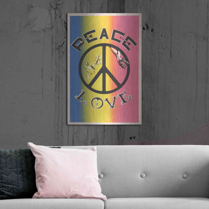 Luxe Metal Art 'Peace, Love' by Epic Portfolio, Metal Wall Art,24x36