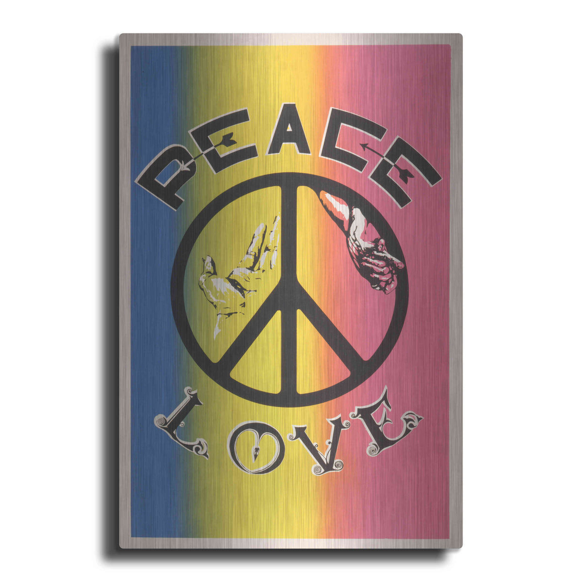 Luxe Metal Art 'Peace, Love' by Epic Portfolio, Metal Wall Art