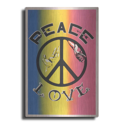 Luxe Metal Art 'Peace, Love' by Epic Portfolio, Metal Wall Art