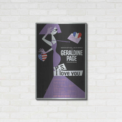 Luxe Metal Art 'P.S. I Love You' by Epic Portfolio, Metal Wall Art,24x36