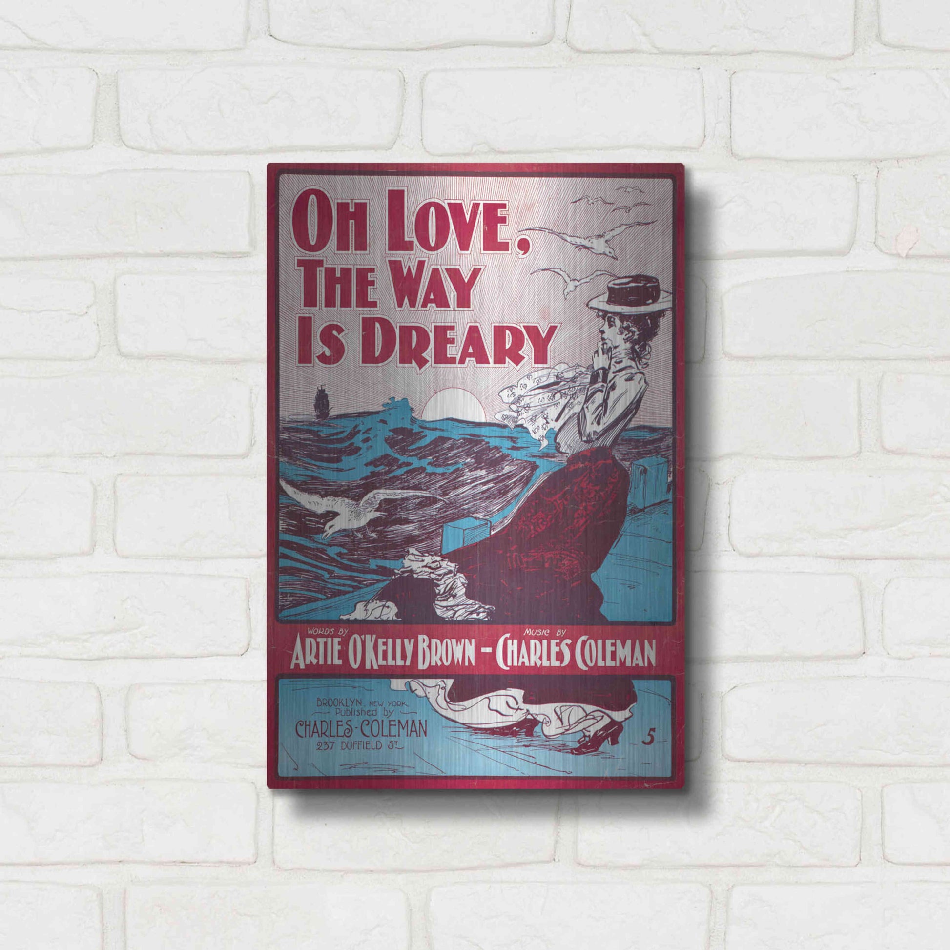 Luxe Metal Art 'Oh Love, The Way Is Dreary (1901)' by Epic Portfolio, Metal Wall Art,12x16