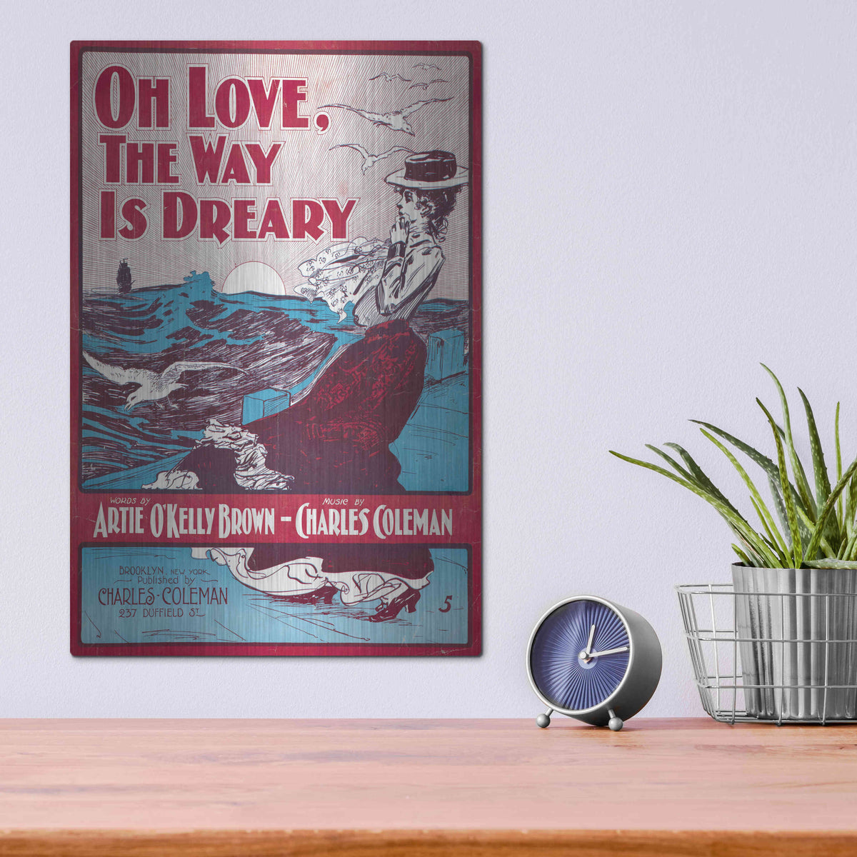 Luxe Metal Art 'Oh Love, The Way Is Dreary (1901)' by Epic Portfolio, Metal Wall Art,12x16