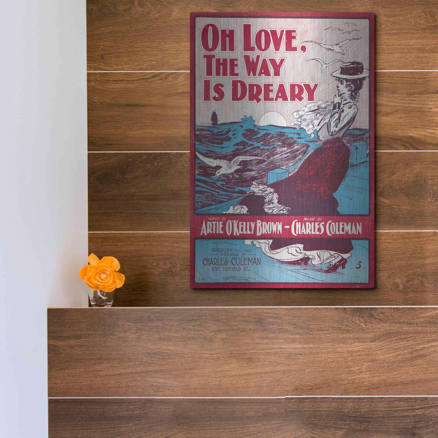 Luxe Metal Art 'Oh Love, The Way Is Dreary (1901)' by Epic Portfolio, Metal Wall Art,12x16