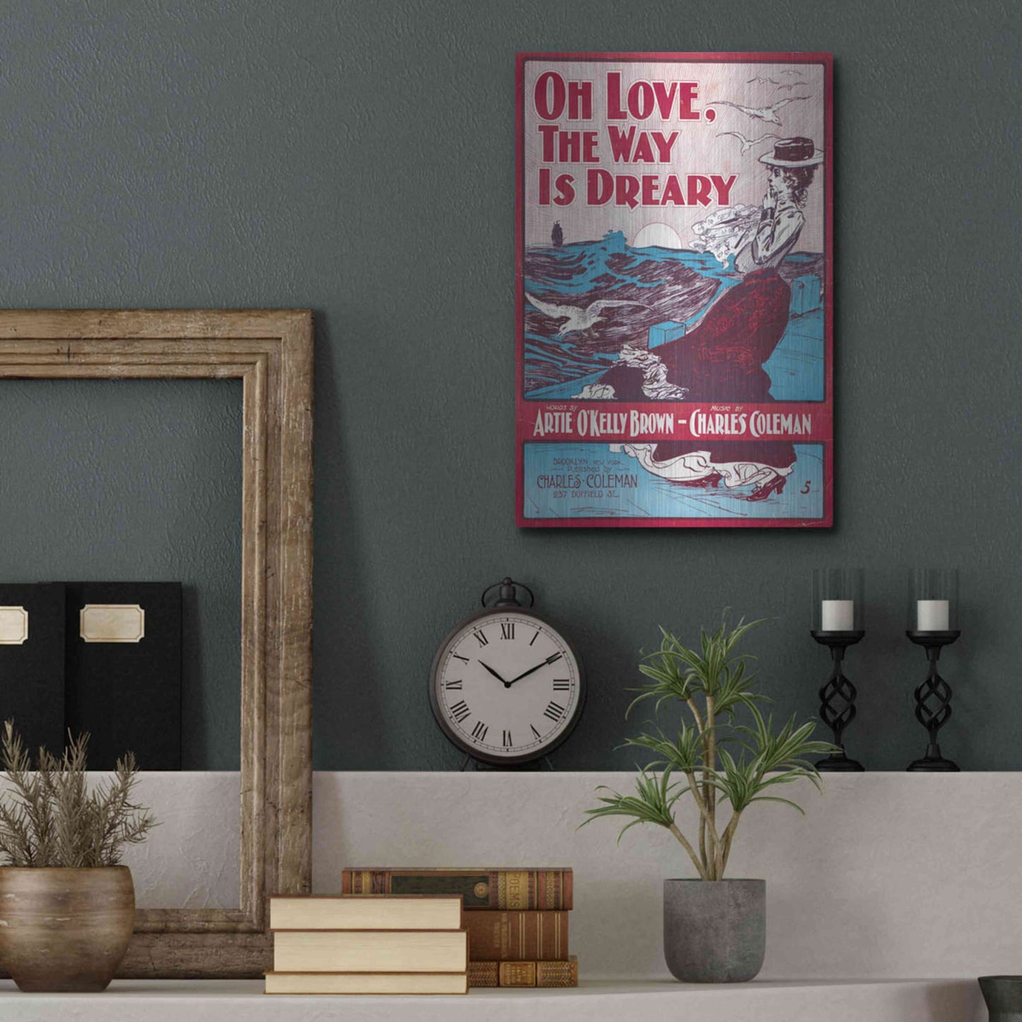 Luxe Metal Art 'Oh Love, The Way Is Dreary (1901)' by Epic Portfolio, Metal Wall Art,12x16