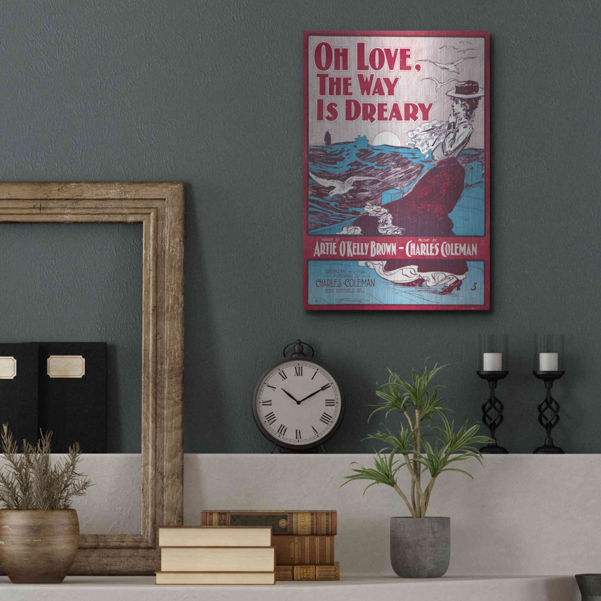 Luxe Metal Art 'Oh Love, The Way Is Dreary (1901)' by Epic Portfolio, Metal Wall Art,12x16