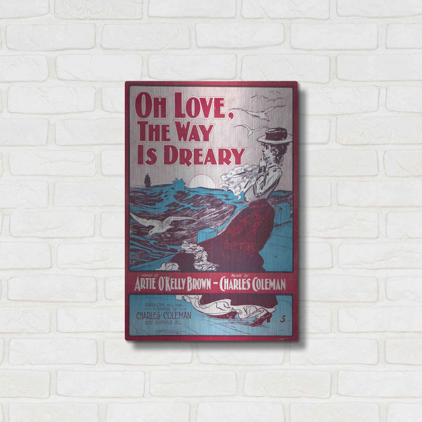 Luxe Metal Art 'Oh Love, The Way Is Dreary (1901)' by Epic Portfolio, Metal Wall Art,16x24