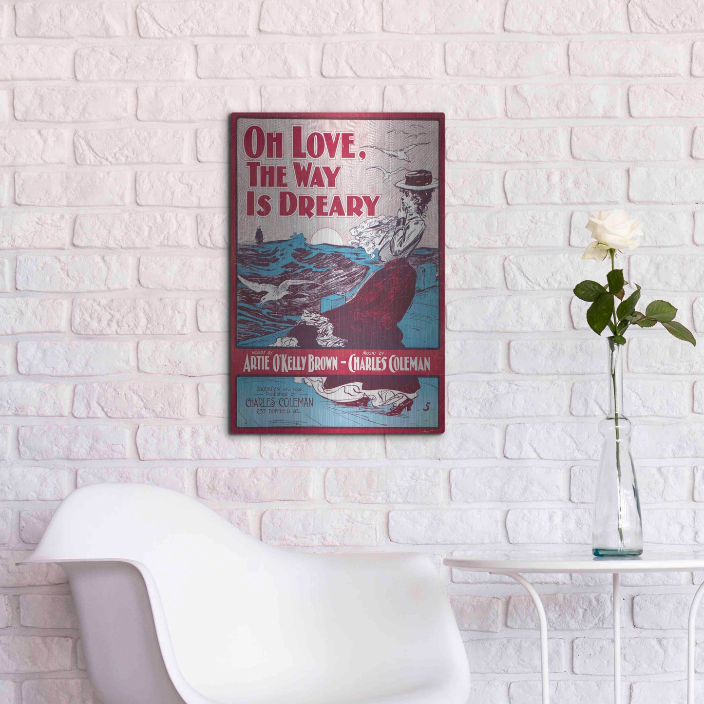 Luxe Metal Art 'Oh Love, The Way Is Dreary (1901)' by Epic Portfolio, Metal Wall Art,16x24