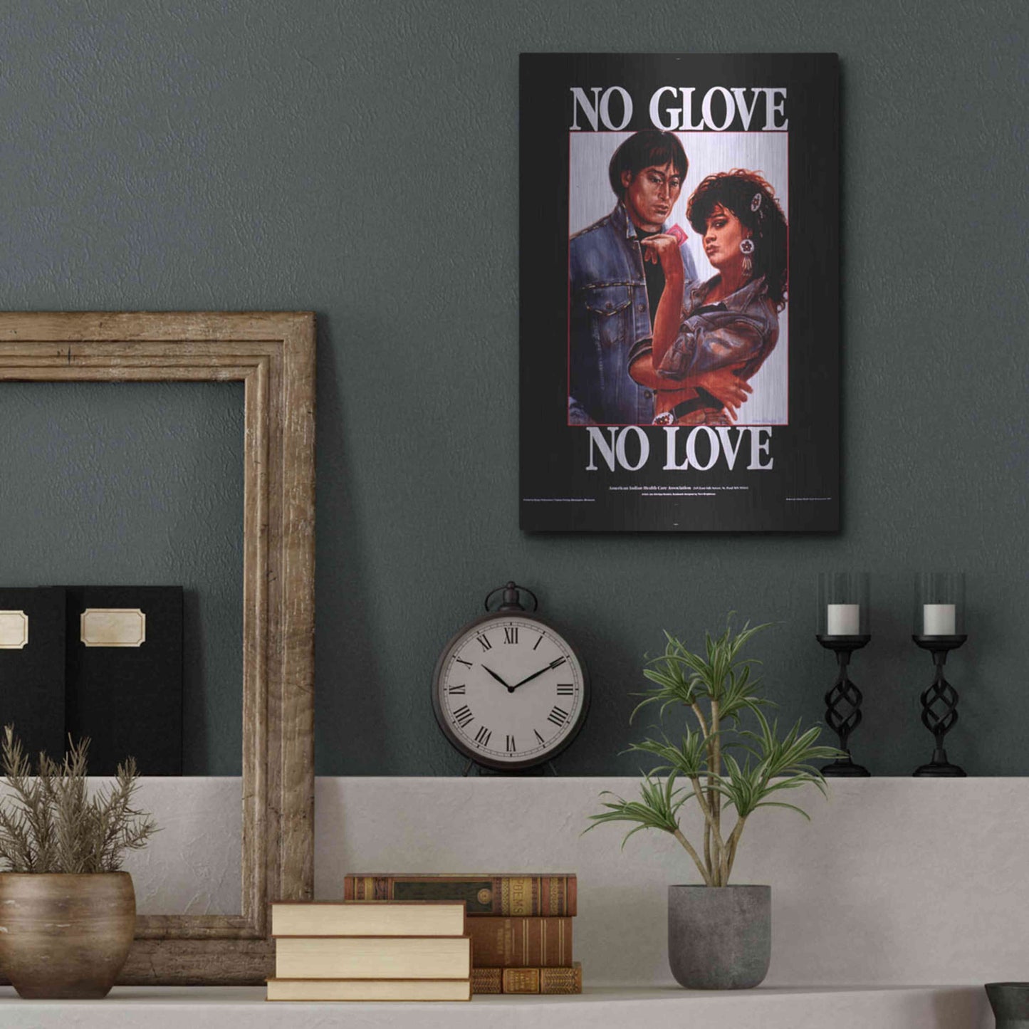 Luxe Metal Art 'No Glove No Love' by Epic Portfolio, Metal Wall Art,12x16