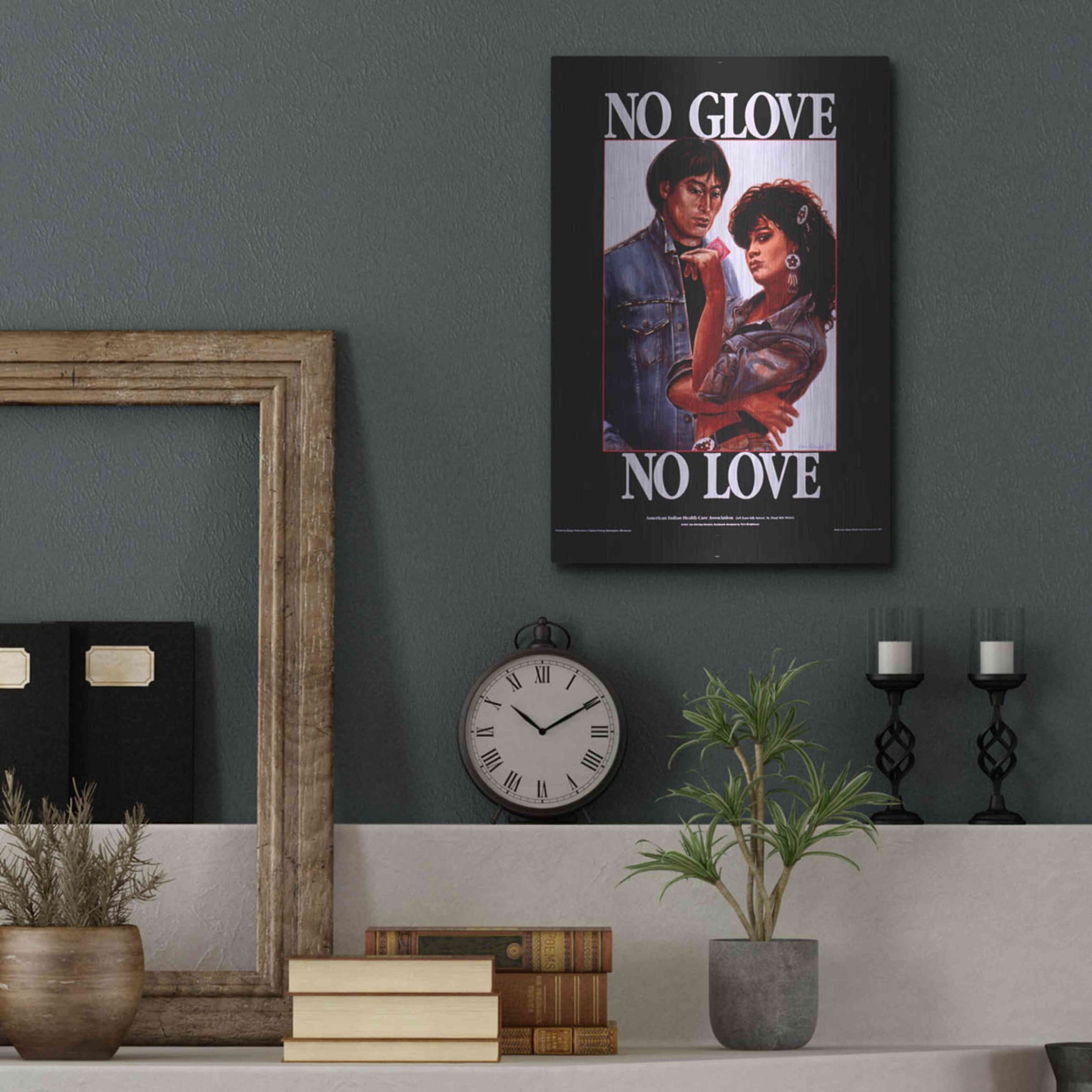 Luxe Metal Art 'No Glove No Love' by Epic Portfolio, Metal Wall Art,12x16