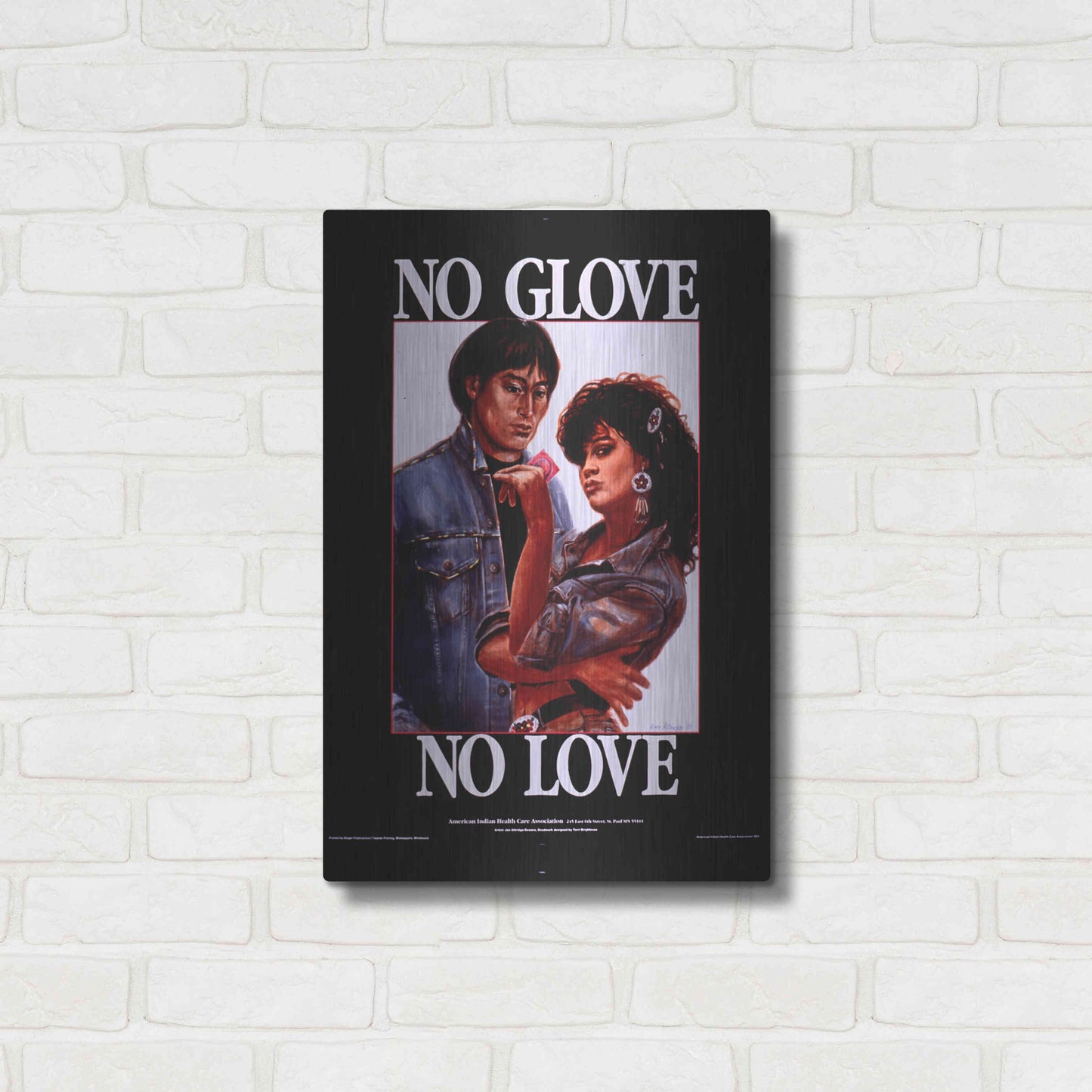 Luxe Metal Art 'No Glove No Love' by Epic Portfolio, Metal Wall Art,16x24