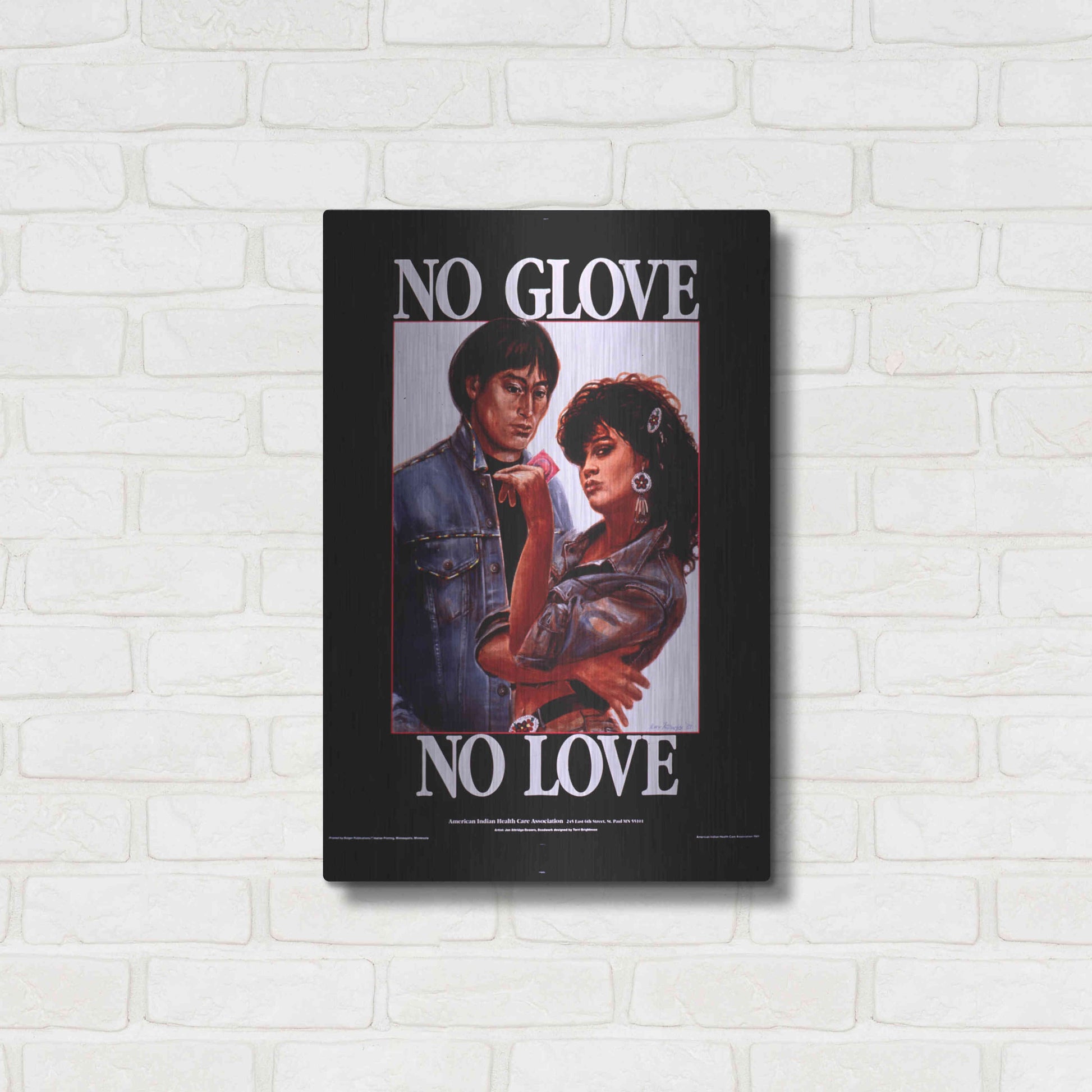 Luxe Metal Art 'No Glove No Love' by Epic Portfolio, Metal Wall Art,16x24