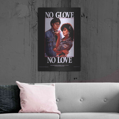 Luxe Metal Art 'No Glove No Love' by Epic Portfolio, Metal Wall Art,24x36