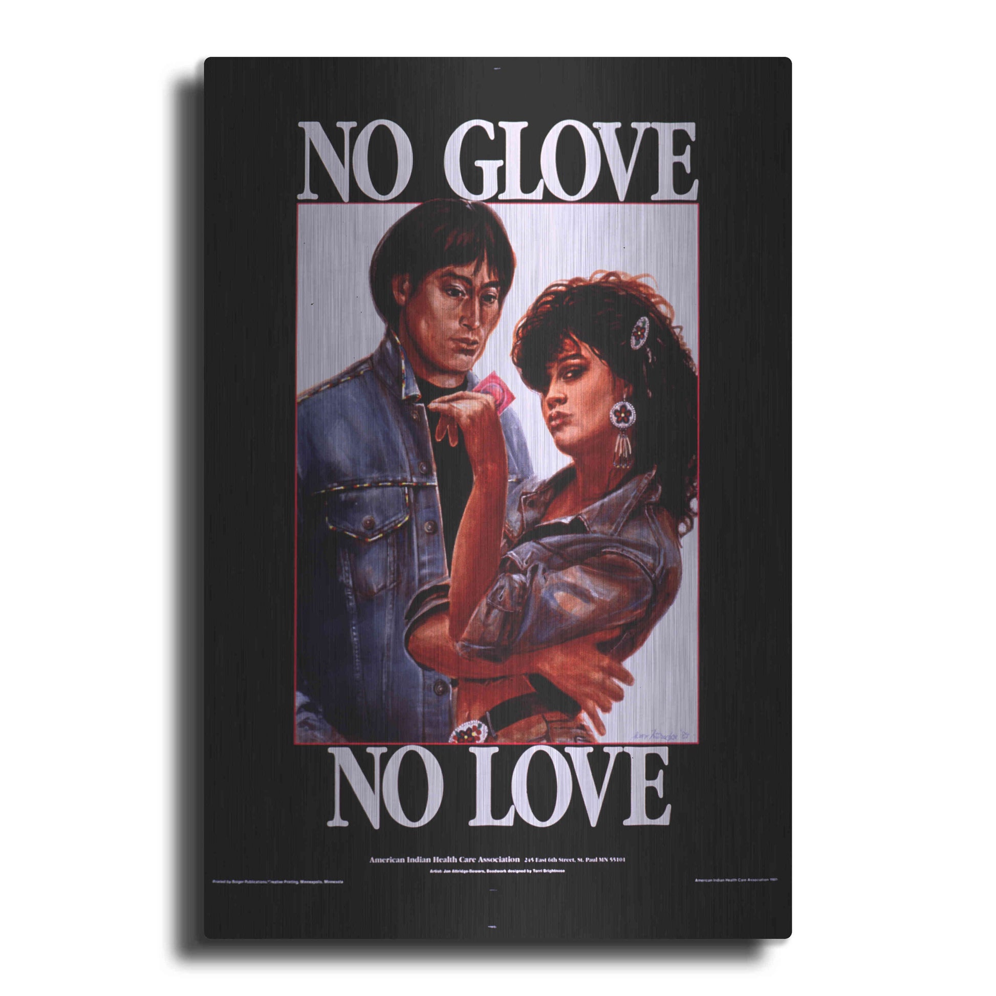 Luxe Metal Art 'No Glove No Love' by Epic Portfolio, Metal Wall Art