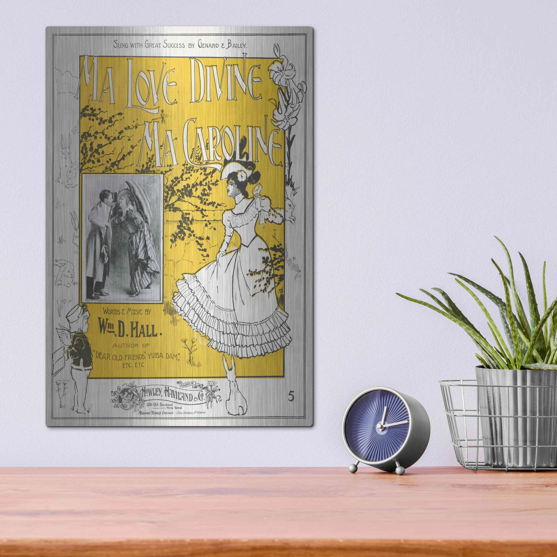 Luxe Metal Art 'Ma Love Divine, Ma Caroline (1899)' by Epic Portfolio, Metal Wall Art,12x16