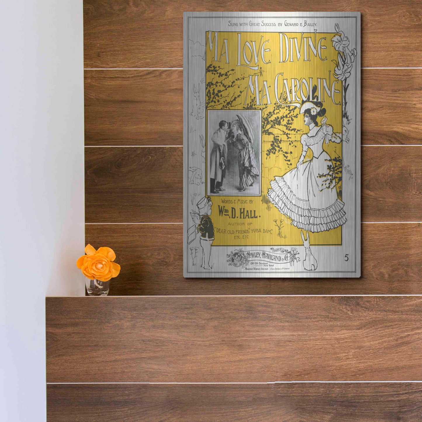 Luxe Metal Art 'Ma Love Divine, Ma Caroline (1899)' by Epic Portfolio, Metal Wall Art,12x16