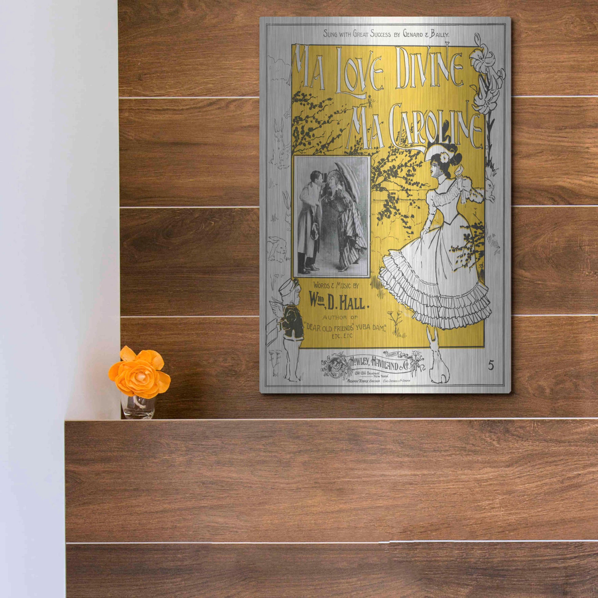 Luxe Metal Art 'Ma Love Divine, Ma Caroline (1899)' by Epic Portfolio, Metal Wall Art,12x16