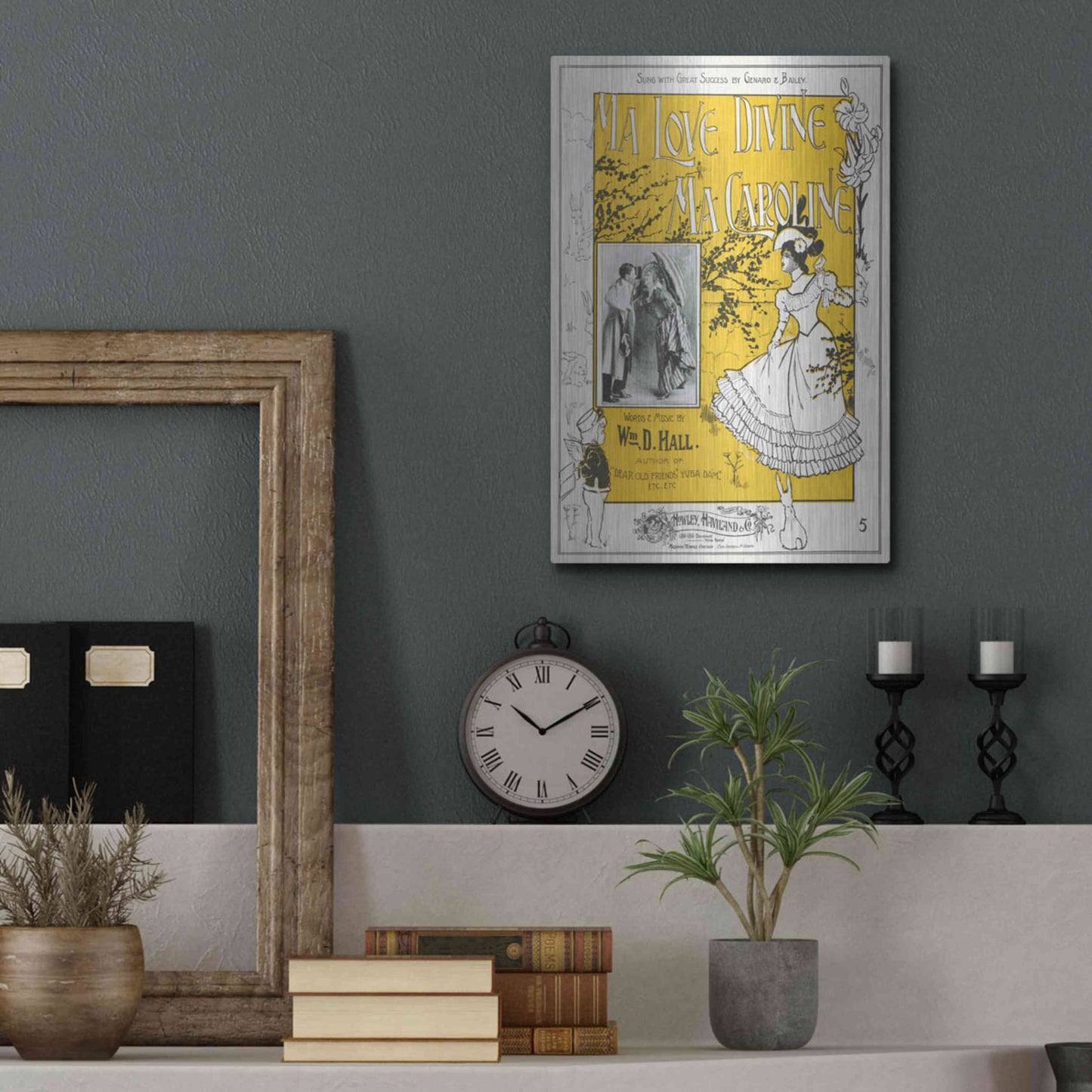 Luxe Metal Art 'Ma Love Divine, Ma Caroline (1899)' by Epic Portfolio, Metal Wall Art,12x16