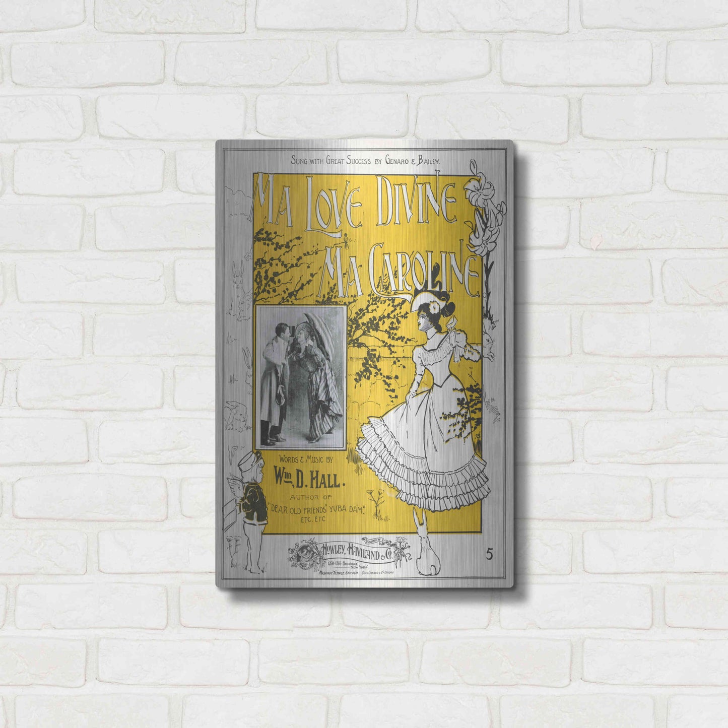 Luxe Metal Art 'Ma Love Divine, Ma Caroline (1899)' by Epic Portfolio, Metal Wall Art,16x24