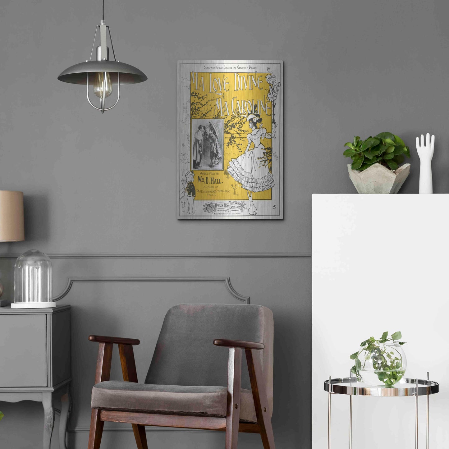 Luxe Metal Art 'Ma Love Divine, Ma Caroline (1899)' by Epic Portfolio, Metal Wall Art,16x24