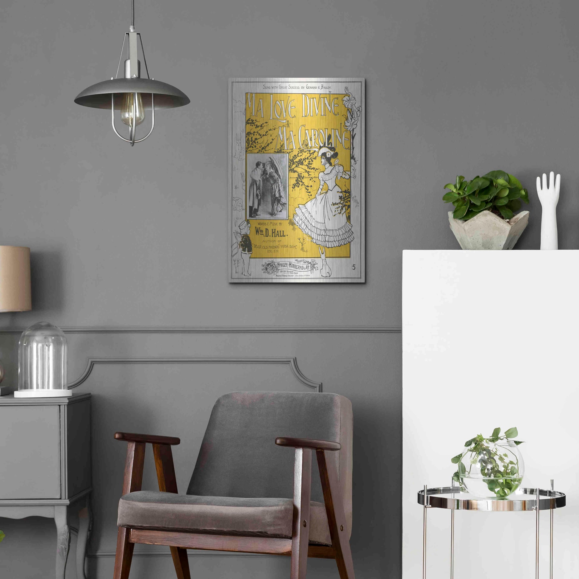 Luxe Metal Art 'Ma Love Divine, Ma Caroline (1899)' by Epic Portfolio, Metal Wall Art,16x24