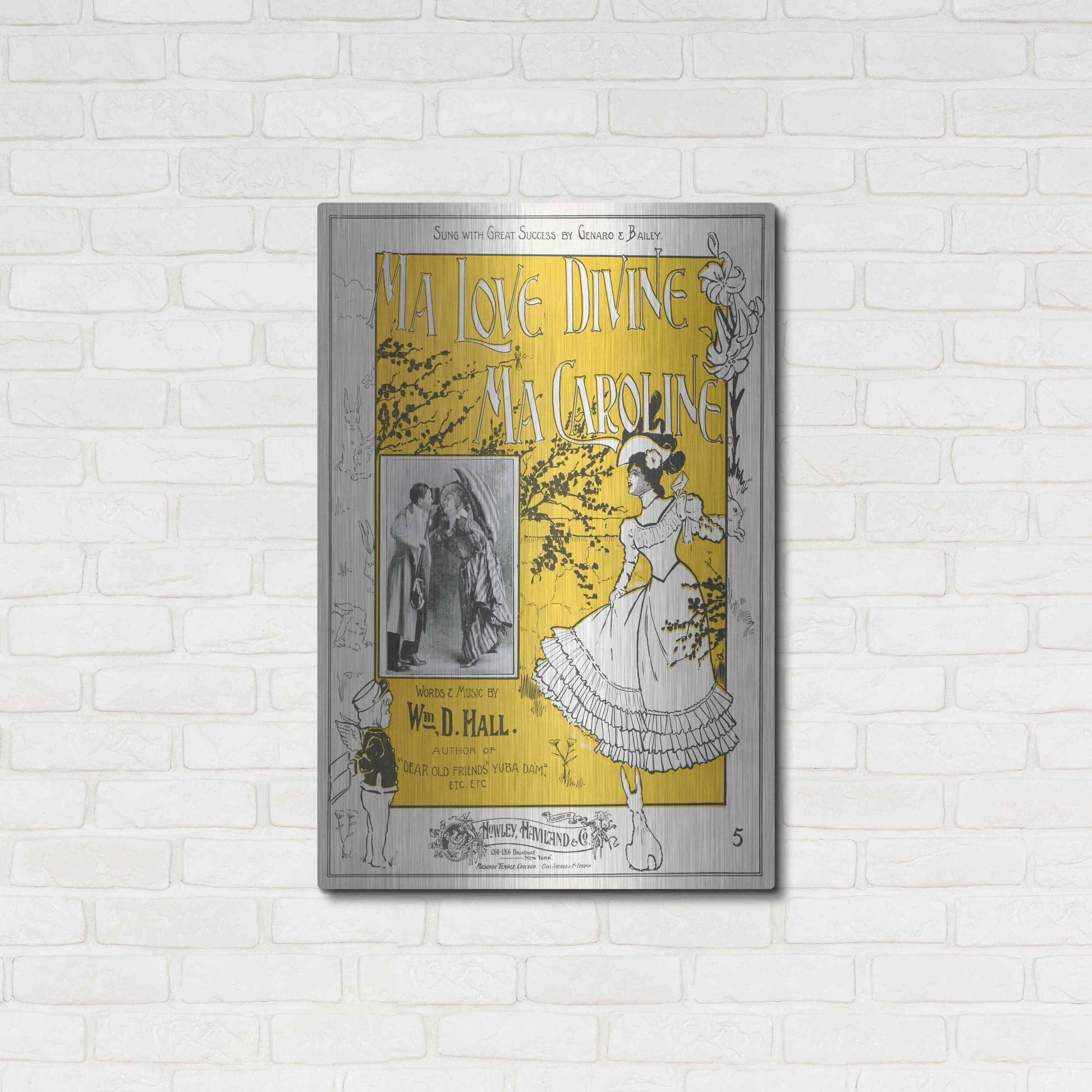 Luxe Metal Art 'Ma Love Divine, Ma Caroline (1899)' by Epic Portfolio, Metal Wall Art,24x36