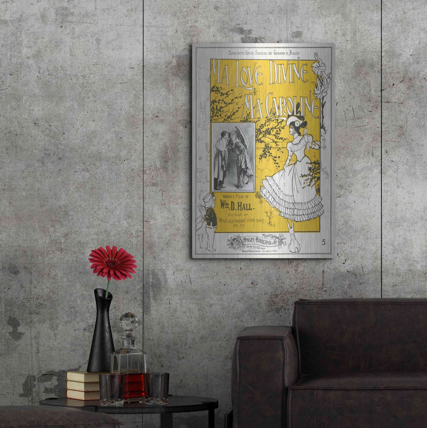 Luxe Metal Art 'Ma Love Divine, Ma Caroline (1899)' by Epic Portfolio, Metal Wall Art,24x36