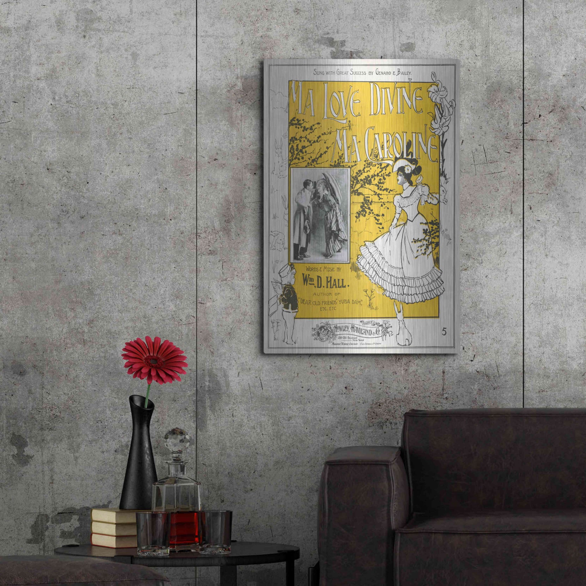 Luxe Metal Art 'Ma Love Divine, Ma Caroline (1899)' by Epic Portfolio, Metal Wall Art,24x36