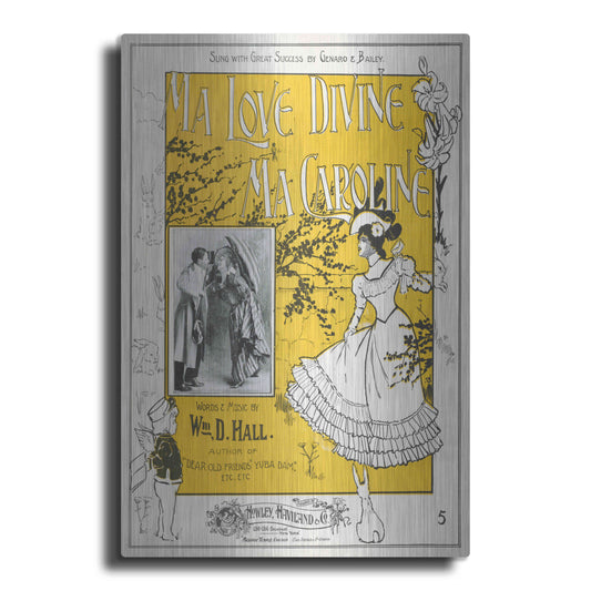 Luxe Metal Art 'Ma Love Divine, Ma Caroline (1899)' by Epic Portfolio, Metal Wall Art