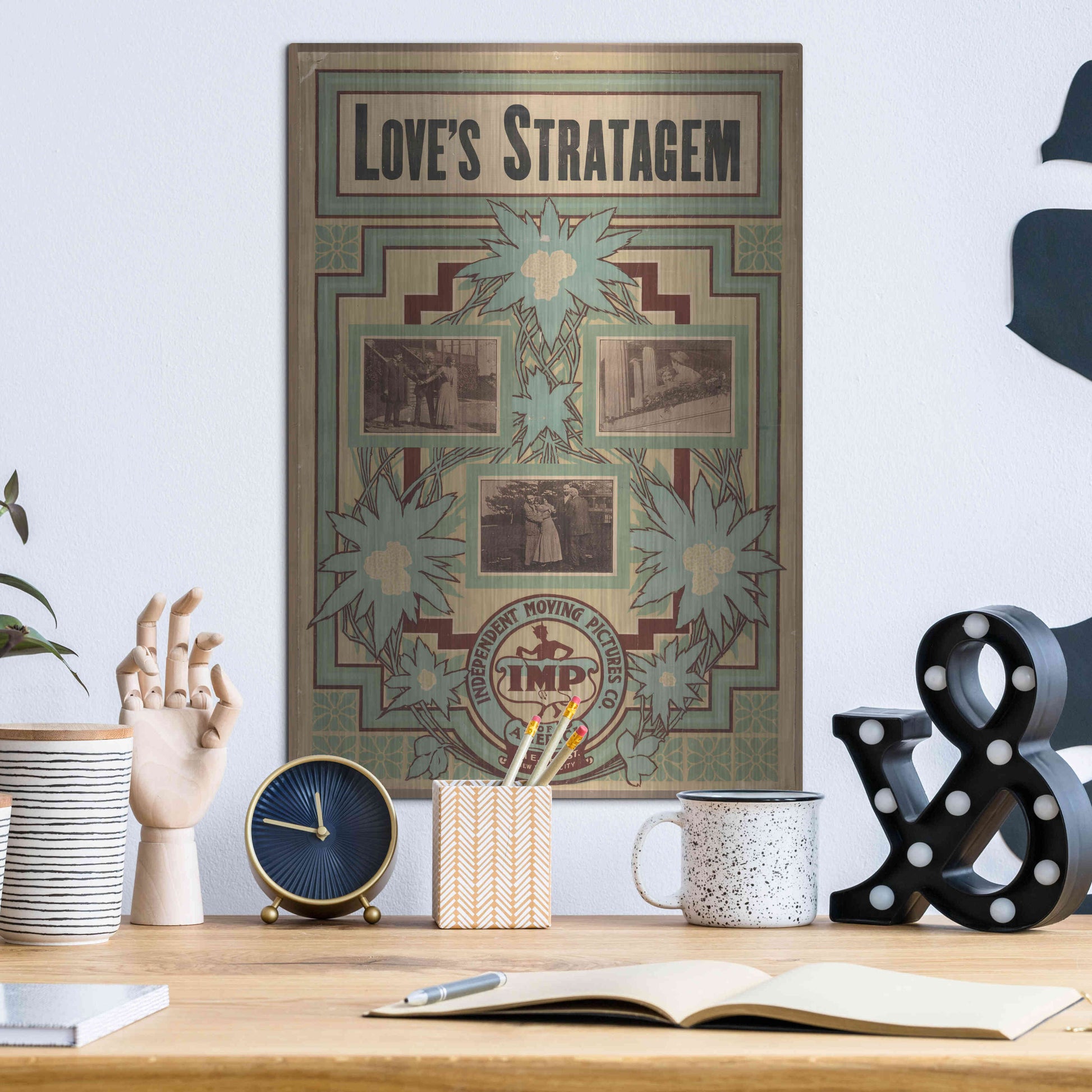 Luxe Metal Art 'Love’S Stratagem (1909)' by Epic Portfolio, Metal Wall Art,12x16