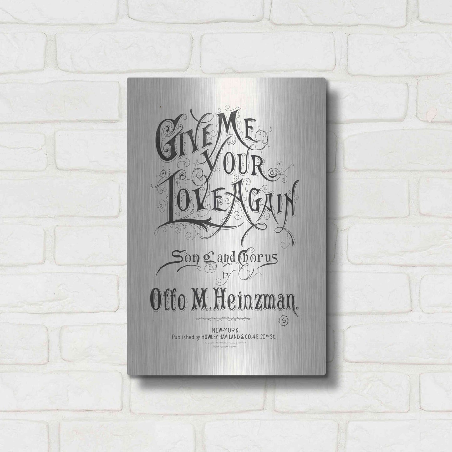 Luxe Metal Art 'Give Me Your Love Again (1893)' by Epic Portfolio, Metal Wall Art,12x16