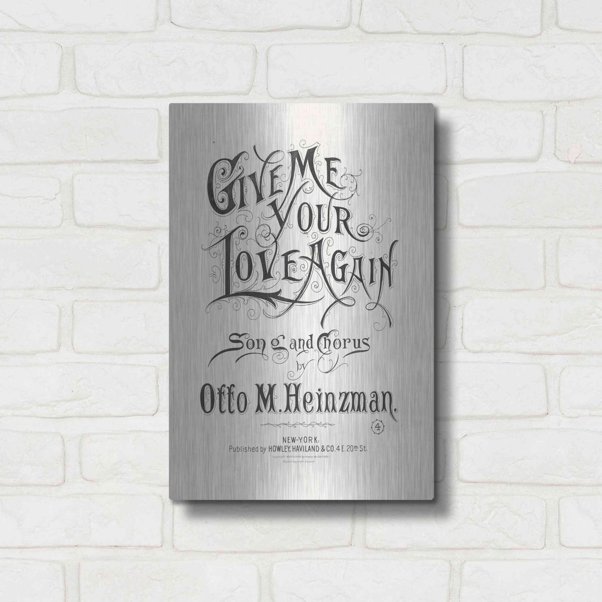 Luxe Metal Art 'Give Me Your Love Again (1893)' by Epic Portfolio, Metal Wall Art,12x16