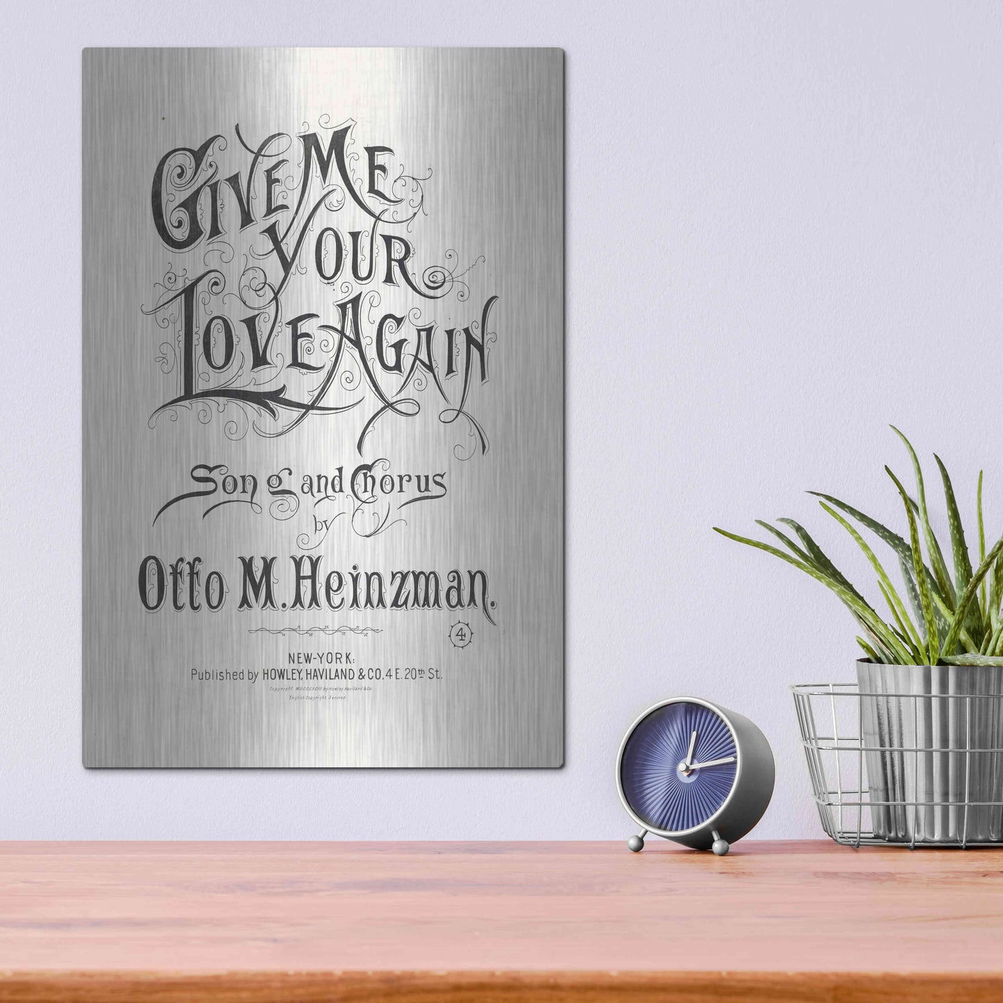 Luxe Metal Art 'Give Me Your Love Again (1893)' by Epic Portfolio, Metal Wall Art,12x16