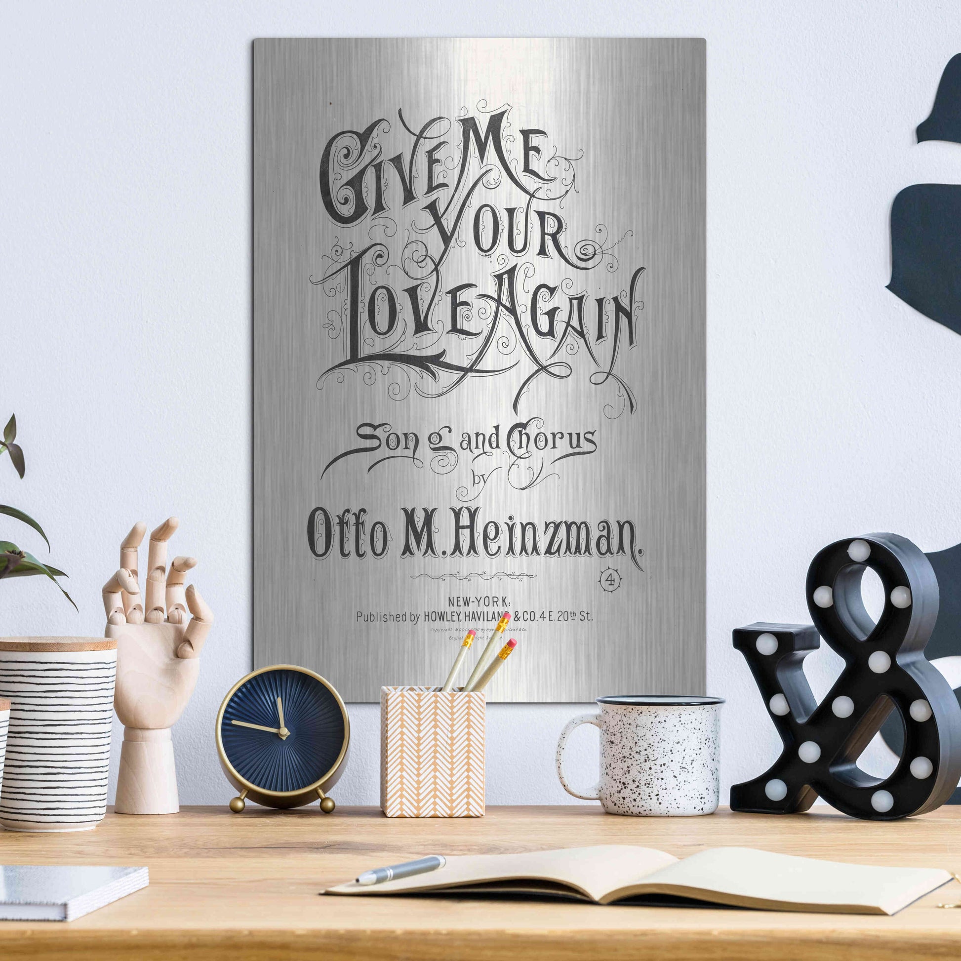 Luxe Metal Art 'Give Me Your Love Again (1893)' by Epic Portfolio, Metal Wall Art,12x16