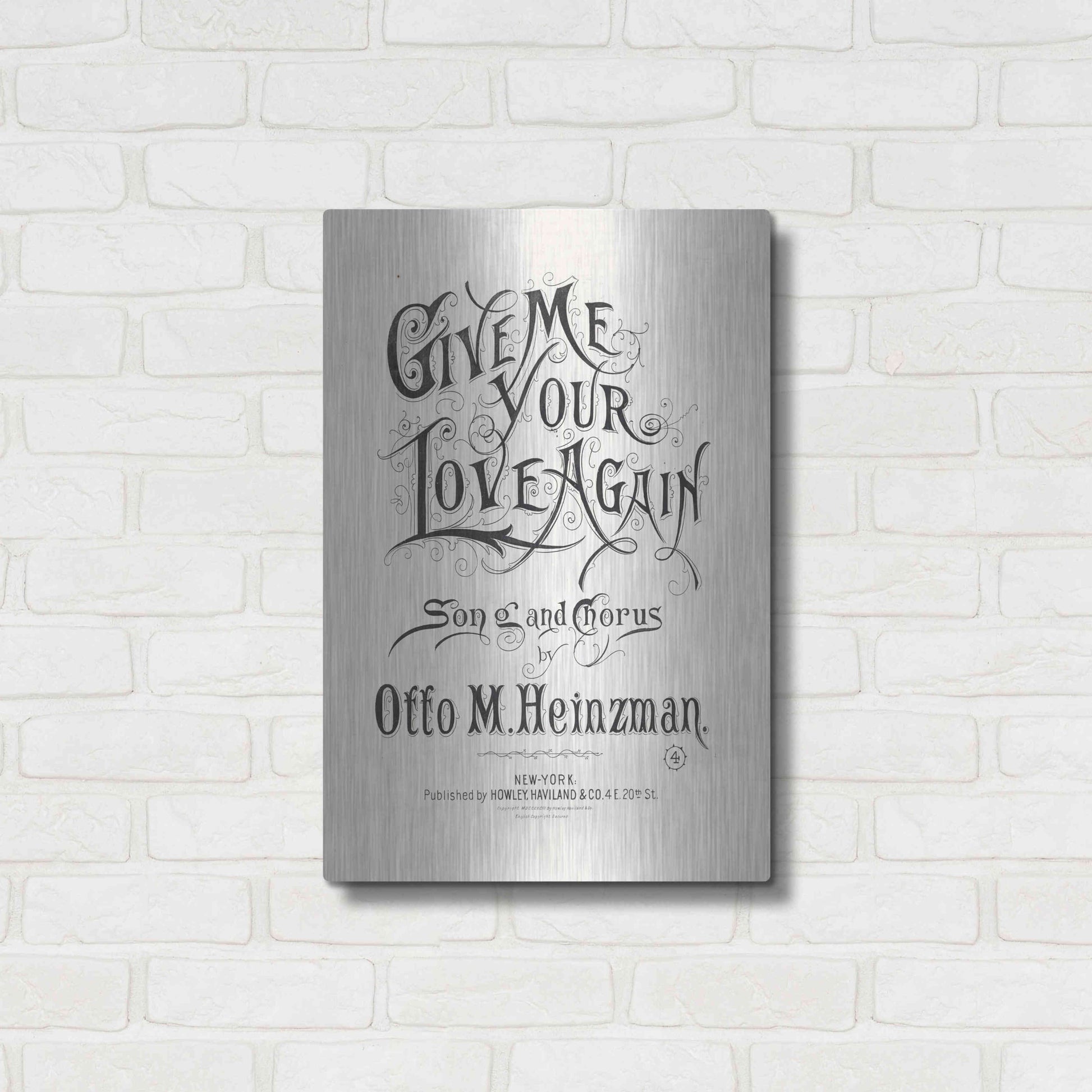 Luxe Metal Art 'Give Me Your Love Again (1893)' by Epic Portfolio, Metal Wall Art,16x24