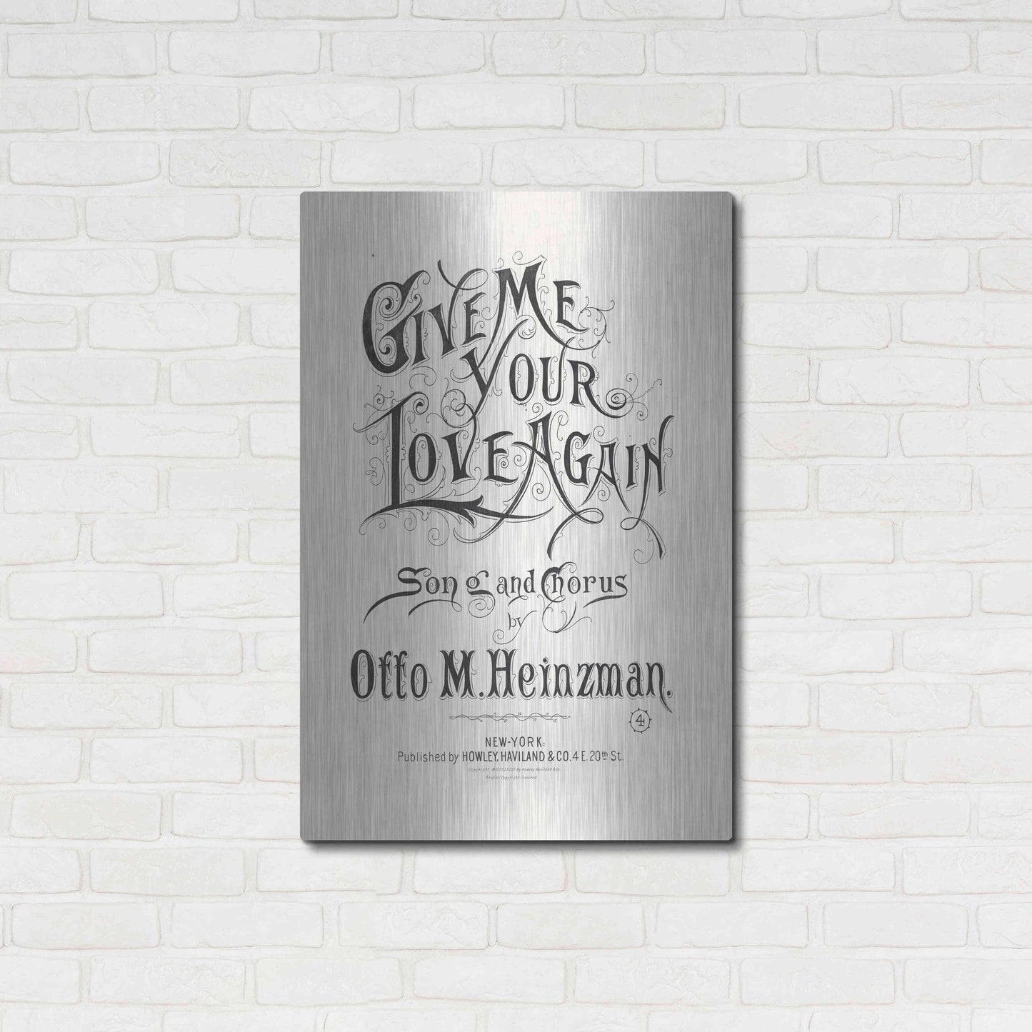 Luxe Metal Art 'Give Me Your Love Again (1893)' by Epic Portfolio, Metal Wall Art,24x36