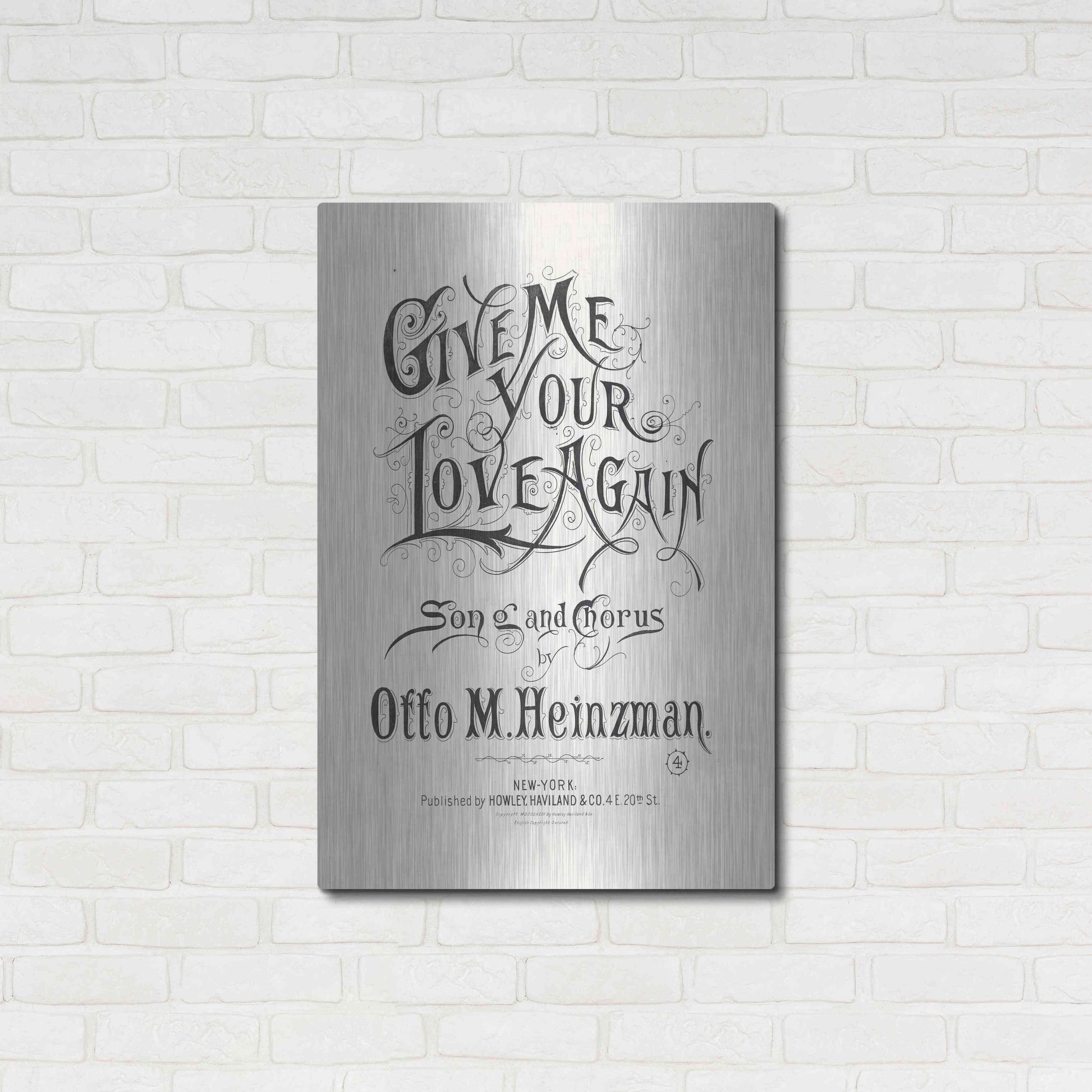 Luxe Metal Art 'Give Me Your Love Again (1893)' by Epic Portfolio, Metal Wall Art,24x36