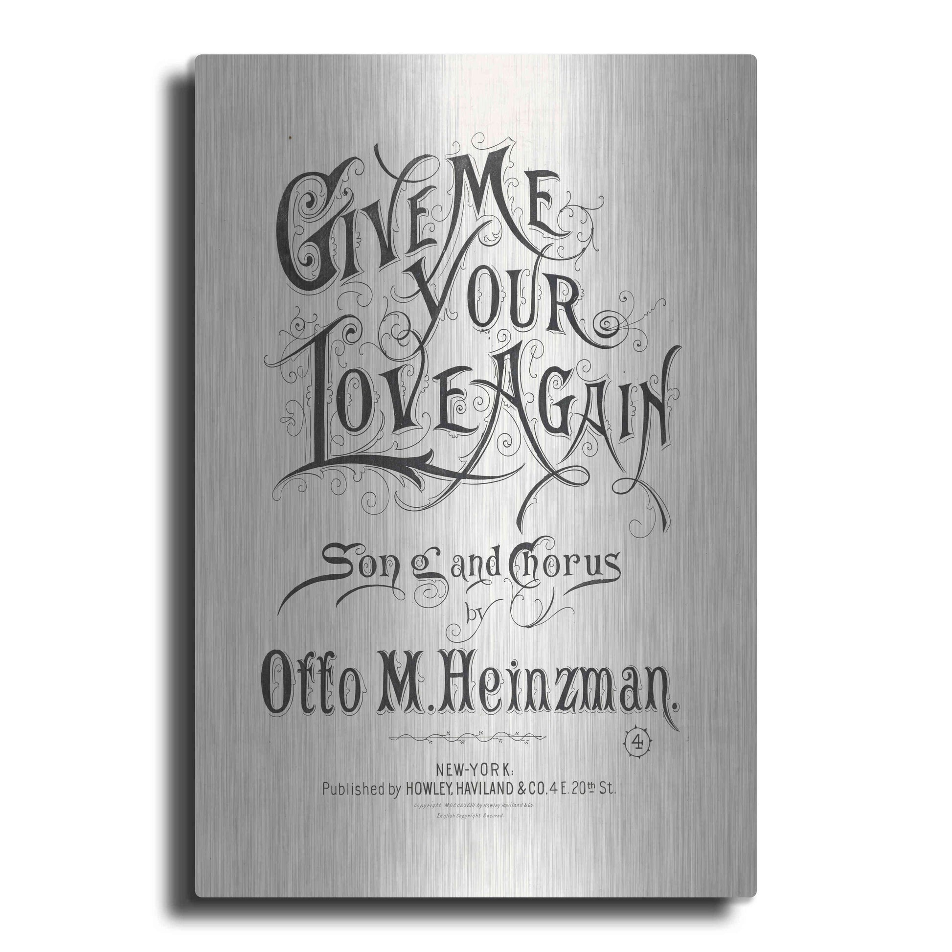 Luxe Metal Art 'Give Me Your Love Again (1893)' by Epic Portfolio, Metal Wall Art