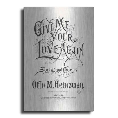 Luxe Metal Art 'Give Me Your Love Again (1893)' by Epic Portfolio, Metal Wall Art