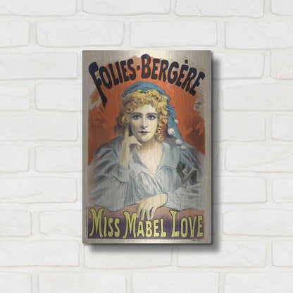Luxe Metal Art 'Folies-Bergere,Miss Mabel Love (1895)' by Epic Portfolio, Metal Wall Art,12x16