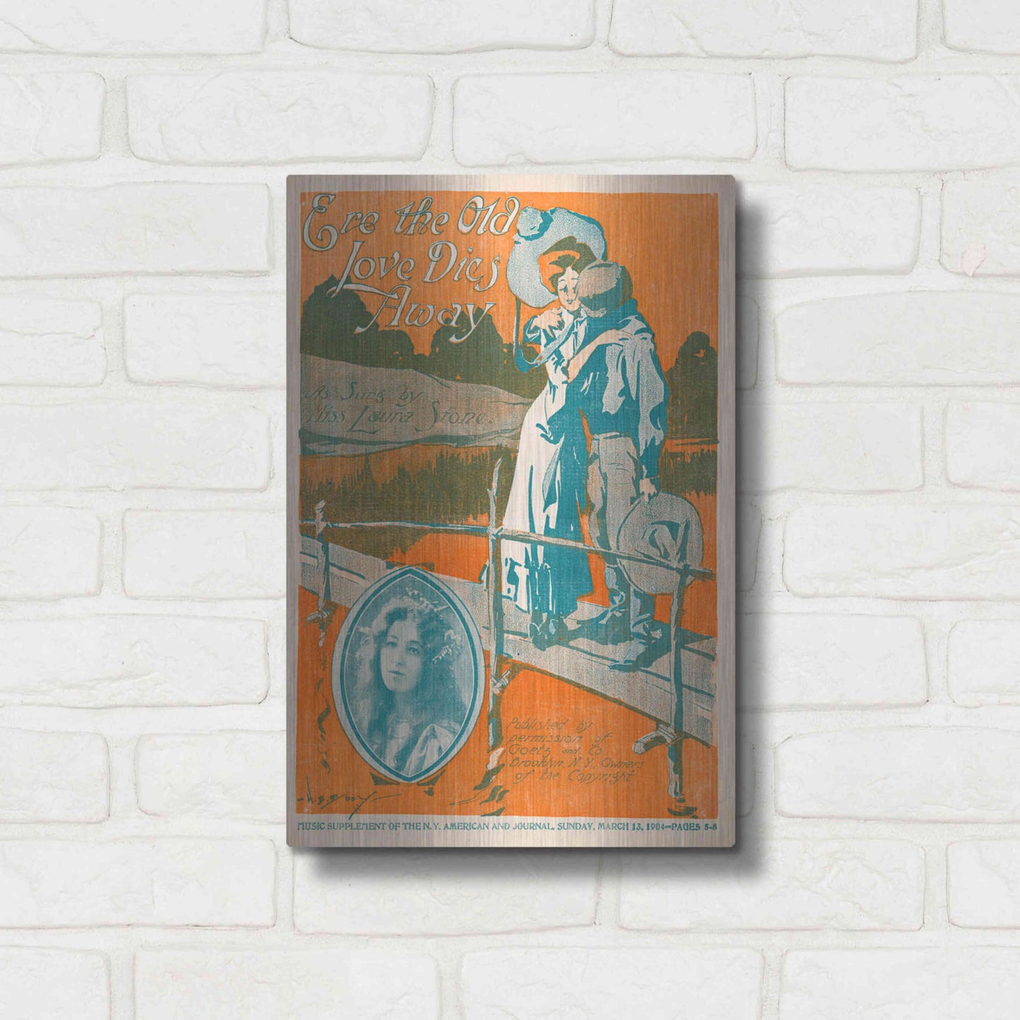 Luxe Metal Art 'Ere The Old Love Dies Away (1900)' by Epic Portfolio, Metal Wall Art,12x16