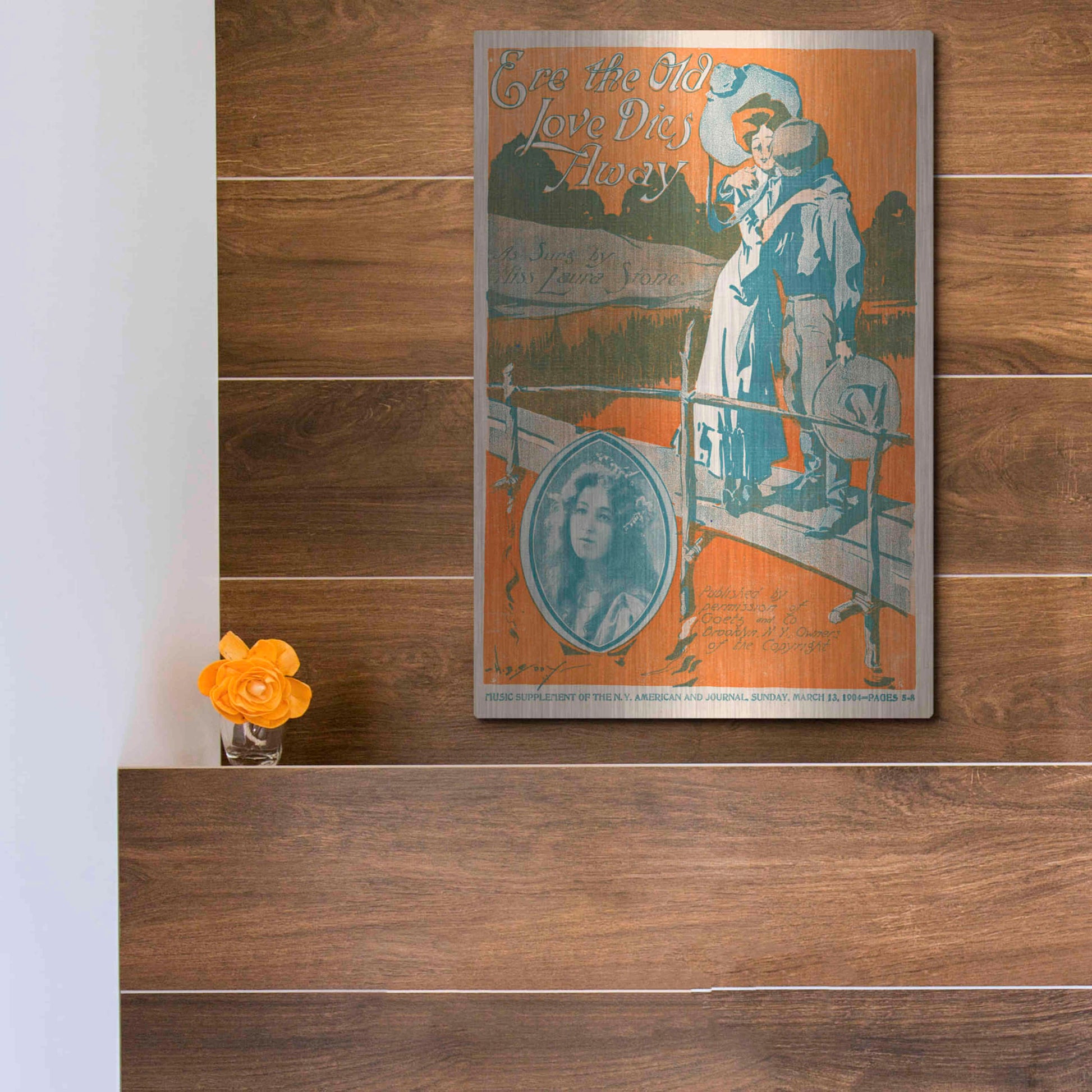 Luxe Metal Art 'Ere The Old Love Dies Away (1900)' by Epic Portfolio, Metal Wall Art,12x16