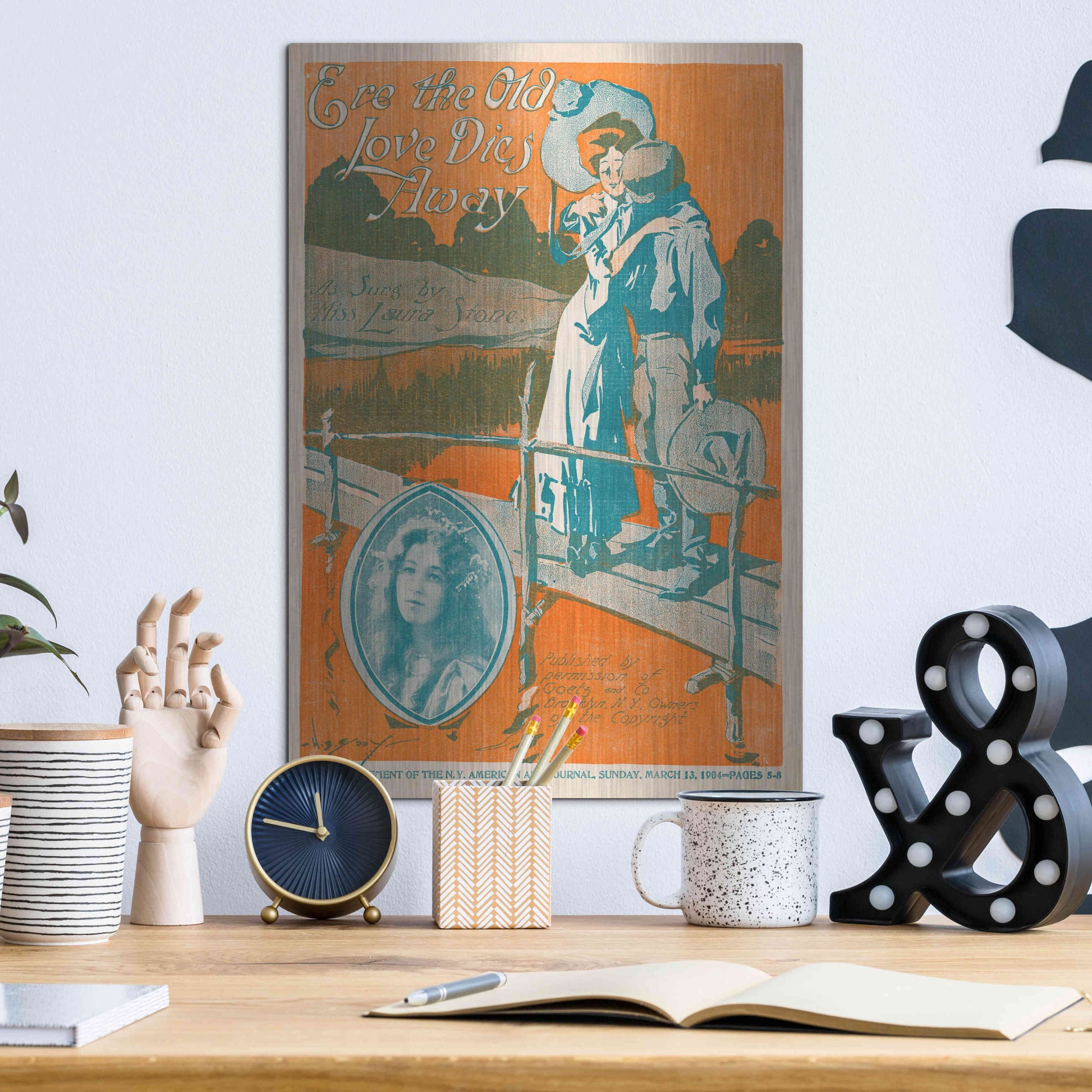 Luxe Metal Art 'Ere The Old Love Dies Away (1900)' by Epic Portfolio, Metal Wall Art,12x16