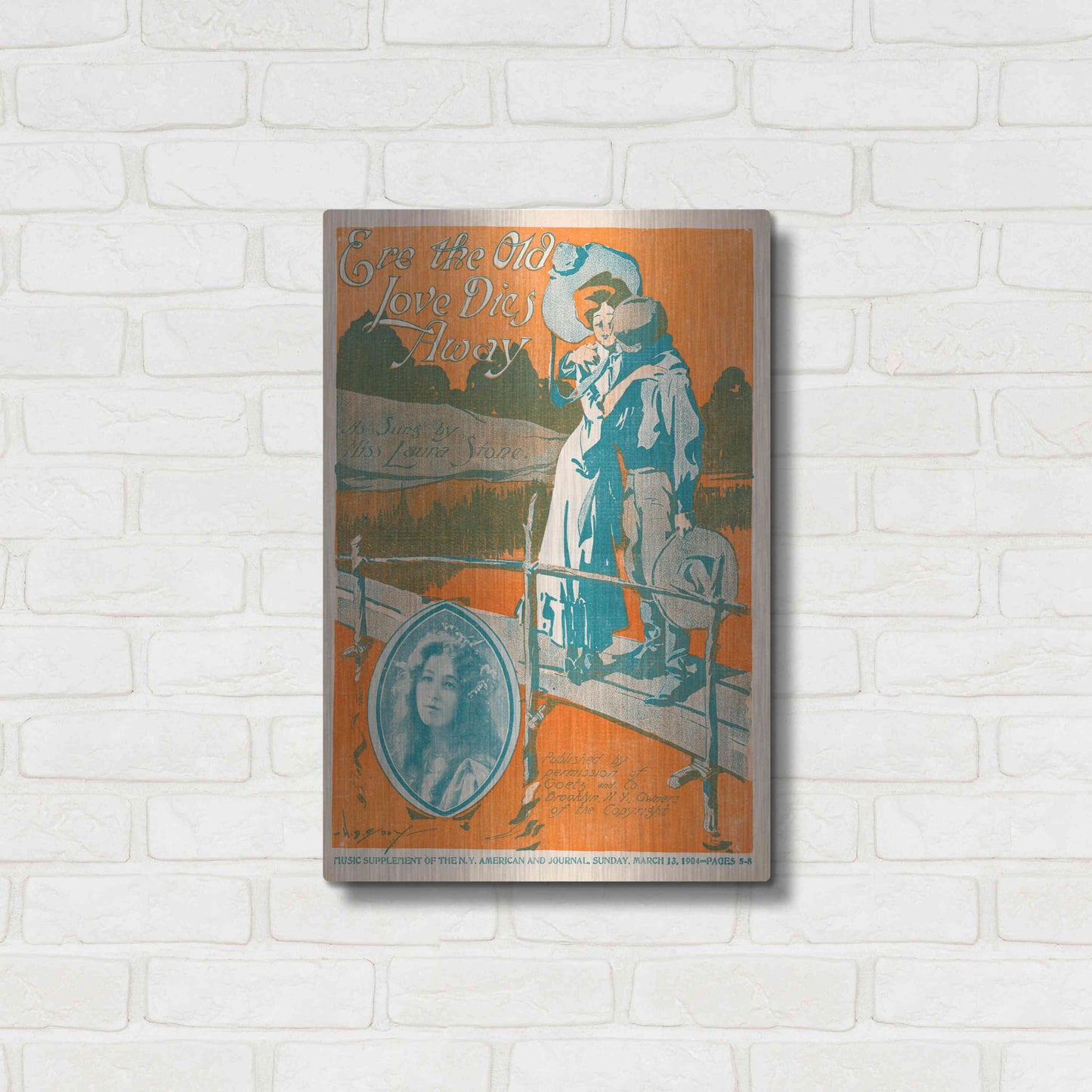 Luxe Metal Art 'Ere The Old Love Dies Away (1900)' by Epic Portfolio, Metal Wall Art,16x24