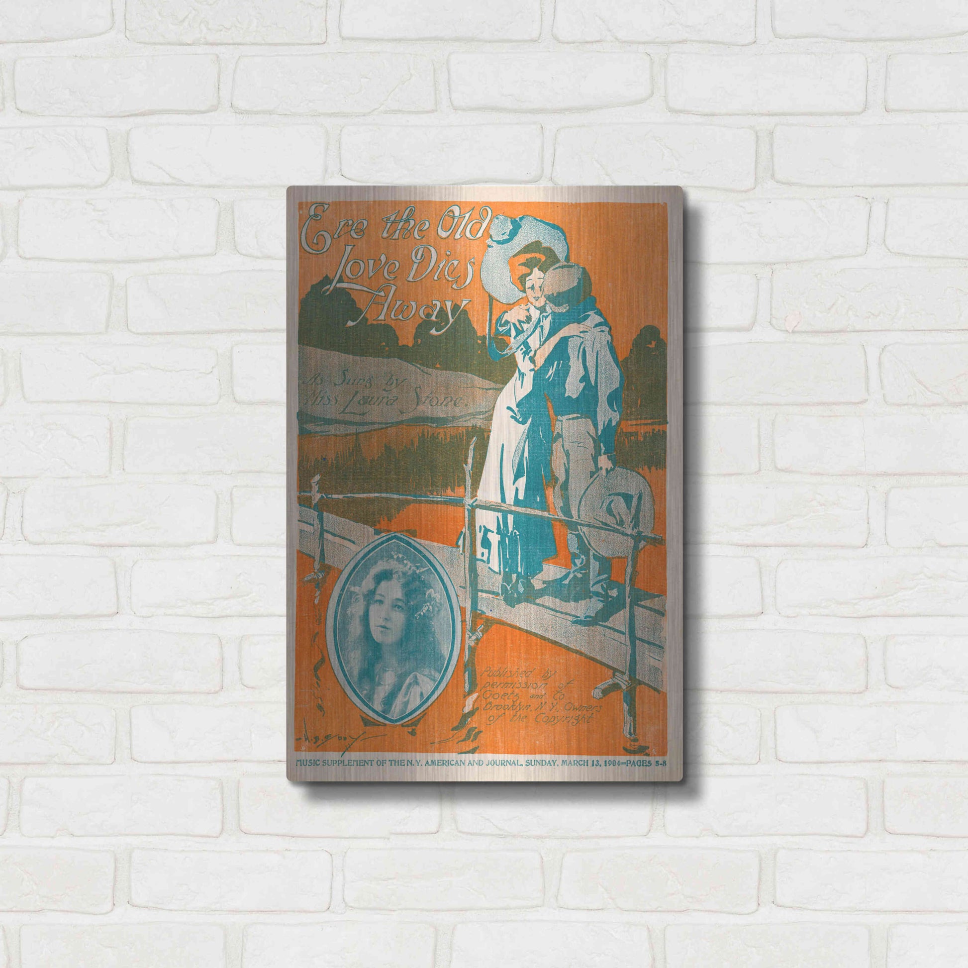 Luxe Metal Art 'Ere The Old Love Dies Away (1900)' by Epic Portfolio, Metal Wall Art,16x24