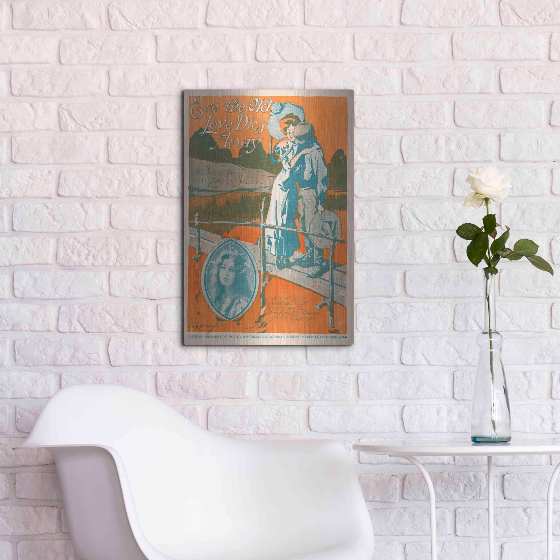 Luxe Metal Art 'Ere The Old Love Dies Away (1900)' by Epic Portfolio, Metal Wall Art,16x24