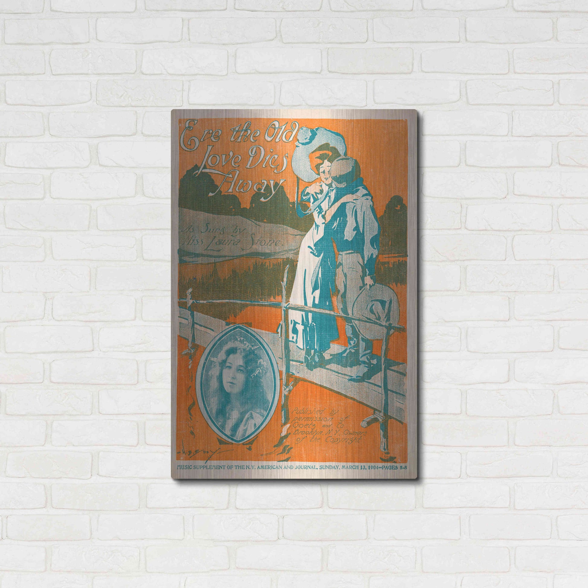 Luxe Metal Art 'Ere The Old Love Dies Away (1900)' by Epic Portfolio, Metal Wall Art,24x36