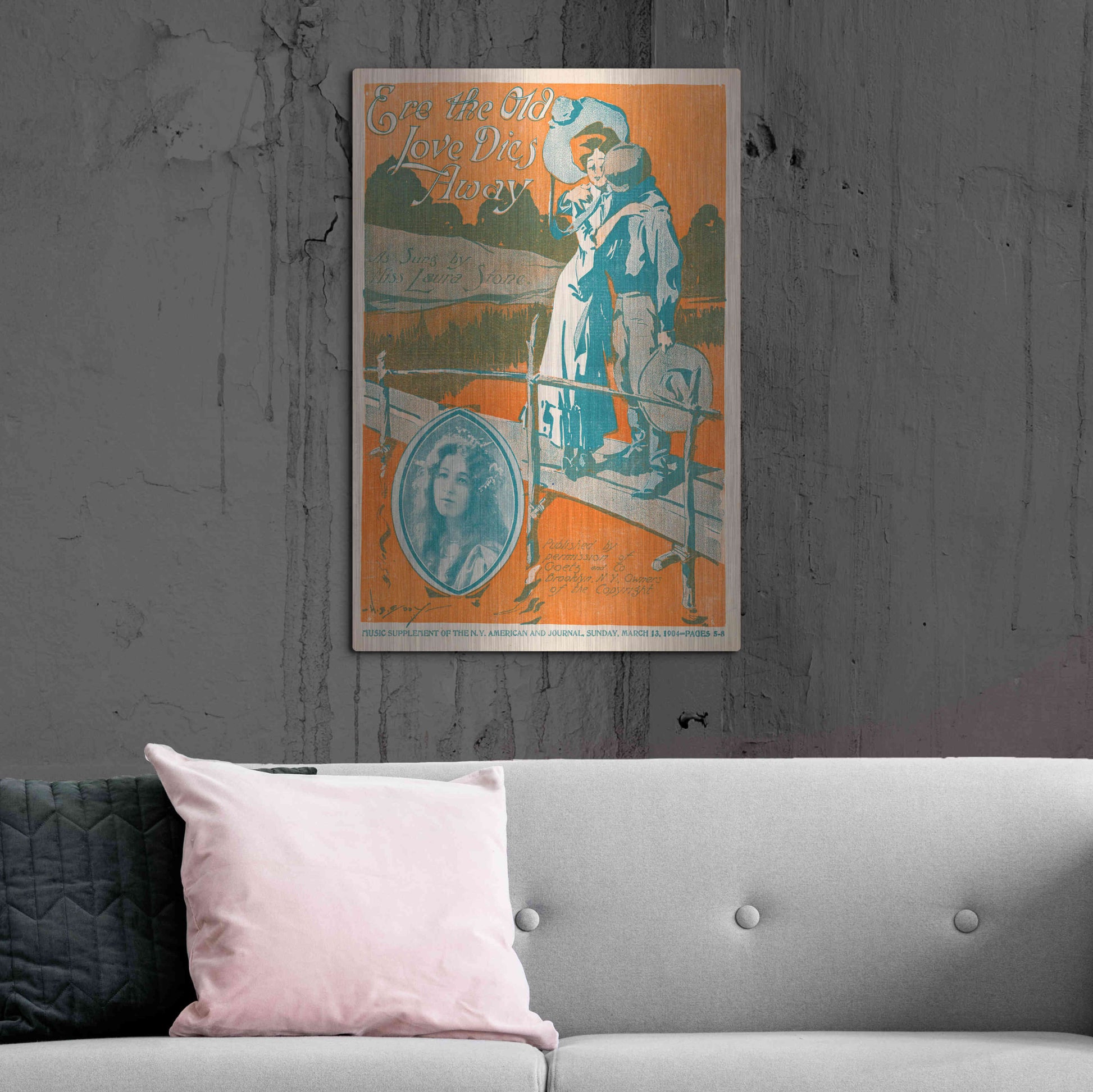 Luxe Metal Art 'Ere The Old Love Dies Away (1900)' by Epic Portfolio, Metal Wall Art,24x36